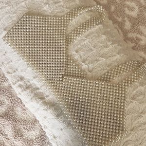 Pearls Beaded Cami Top (Cropped)